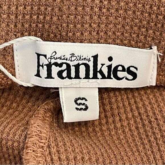 Frankie’s Bikinis Oliver Camel Thermal Waffle Short Small NWT - Picture 5 of 8